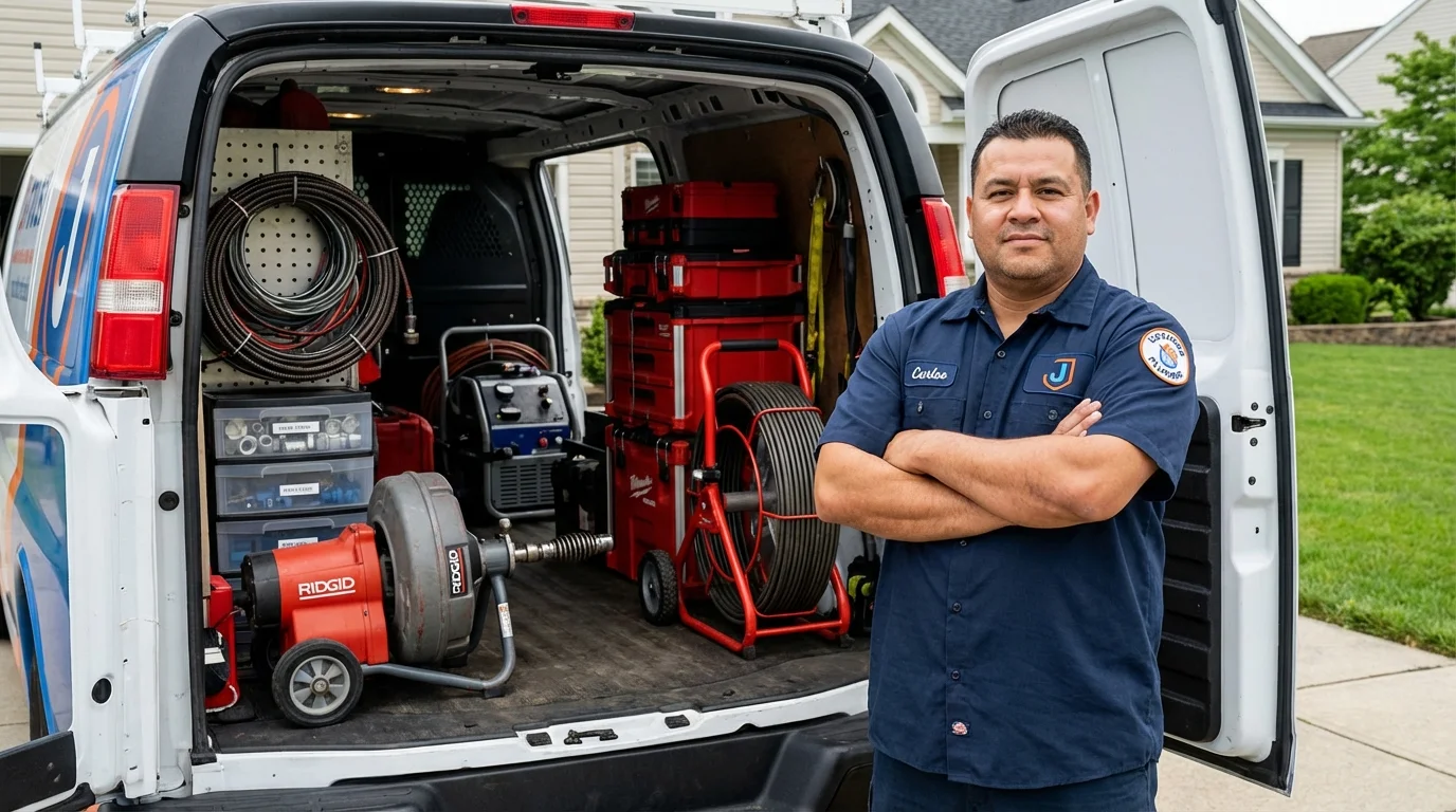 Professional drain cleaning equipment and Johns Plumbing LLC plumber in Lineville