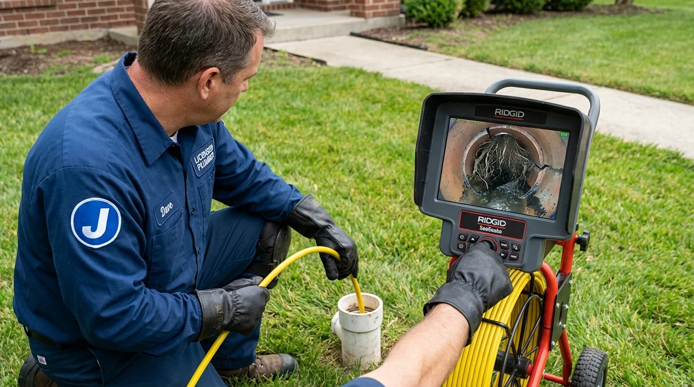 Sewer camera inspection being performed by Johns Plumbing LLC in Lineville